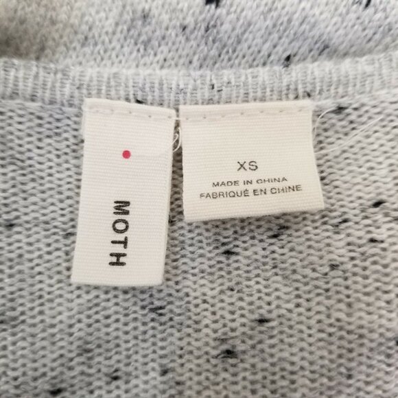 Moth XS Cardigan Sweater Gray Wool‎ Cashmere Waterfall Draped Open Front LYRA - Picture 4 of 6